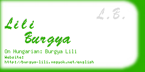 lili burgya business card